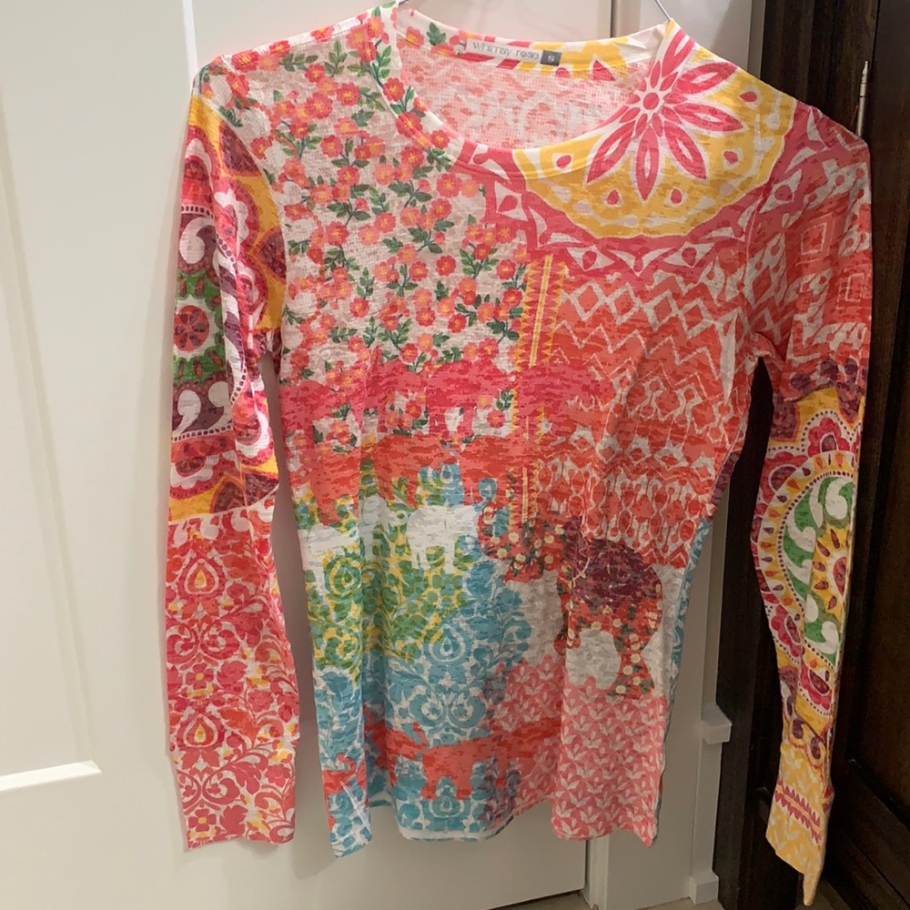 Whimsy Rose Elephant Floral Top